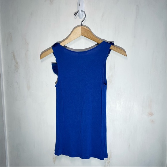 Pins and Needles Blue Ruffle Tank Top 100% Rayon - Picture 2 of 5